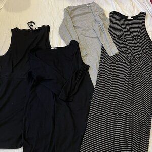 GAP Women's Midi Dresses - Black and Gray